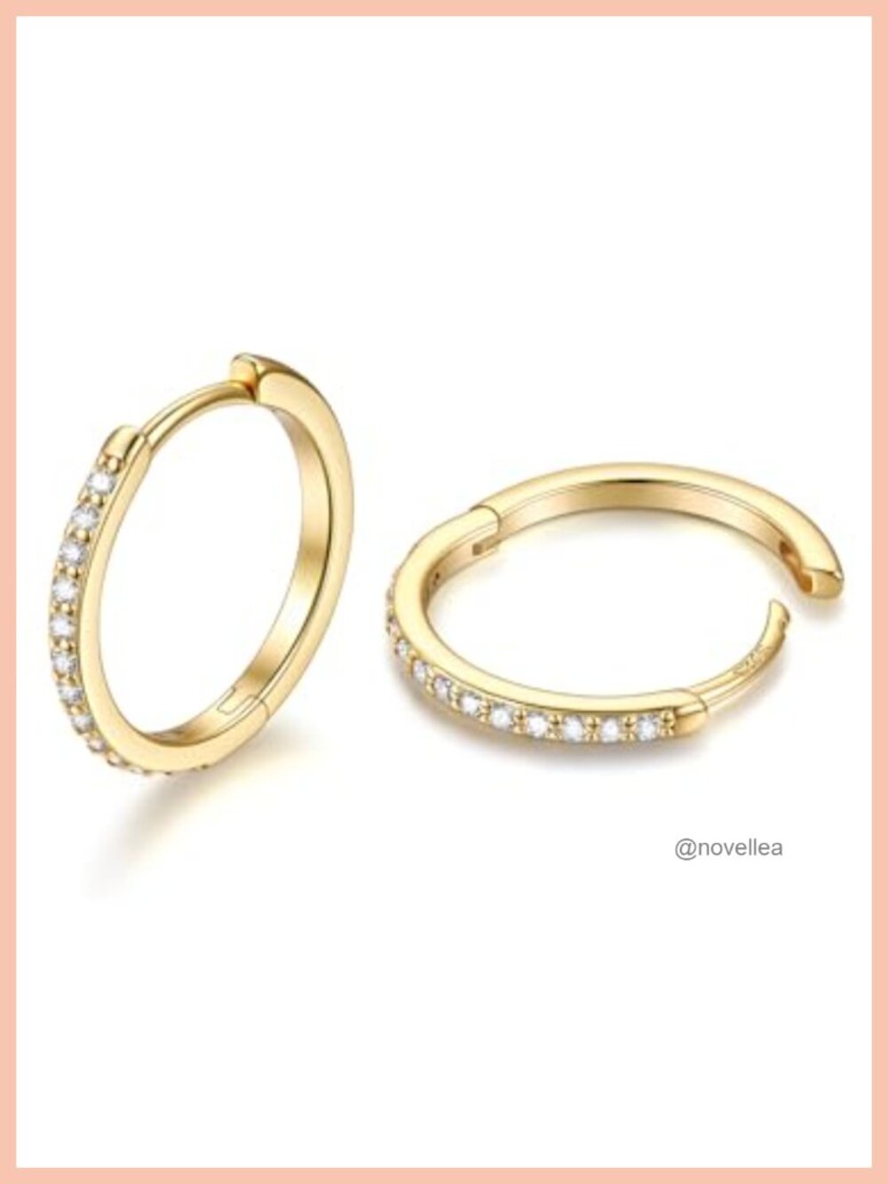14K Gold Plated 925 Sterling Silver Cubic Zirconia Huggie Hoop Earrings for